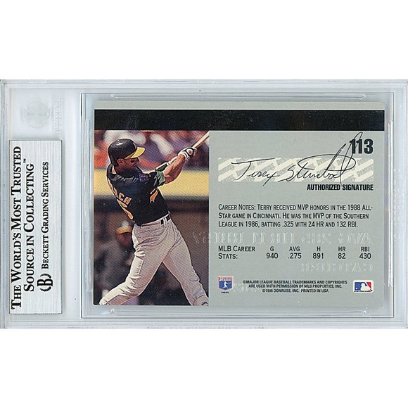 Terry Steinbach Oakland A's Signed 95 Studio Baseball Card Beckett BAS Autograph - Picture 3 of 6